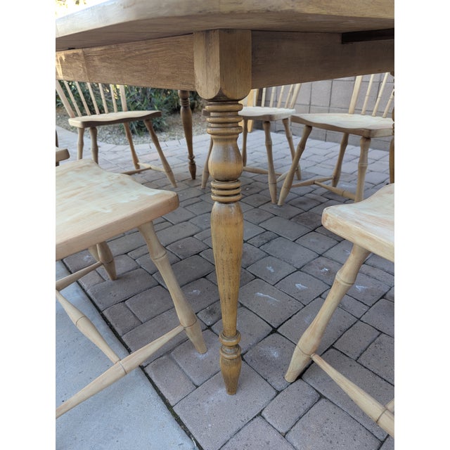 Pennsylvania House Unfinished Pennsylvania House Table & 6 Chairs 1970s For Sale - Image 4 of 12