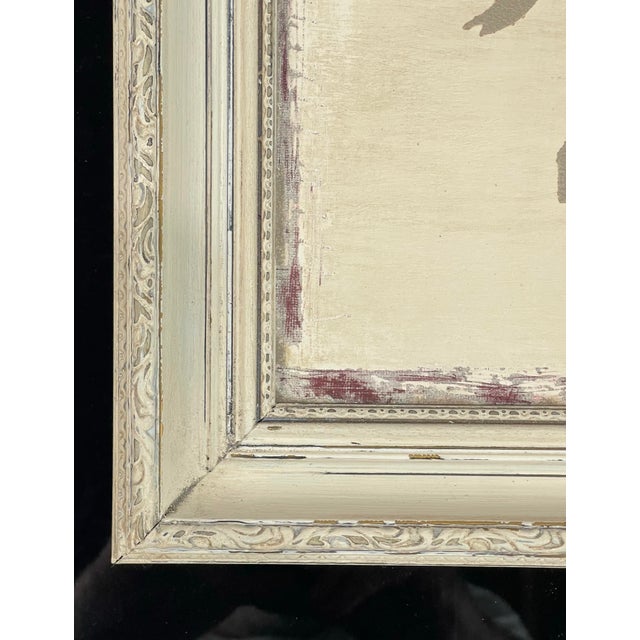 Contemporary Primitive Horse Painting in Distressed Cream Frame For Sale - Image 4 of 7