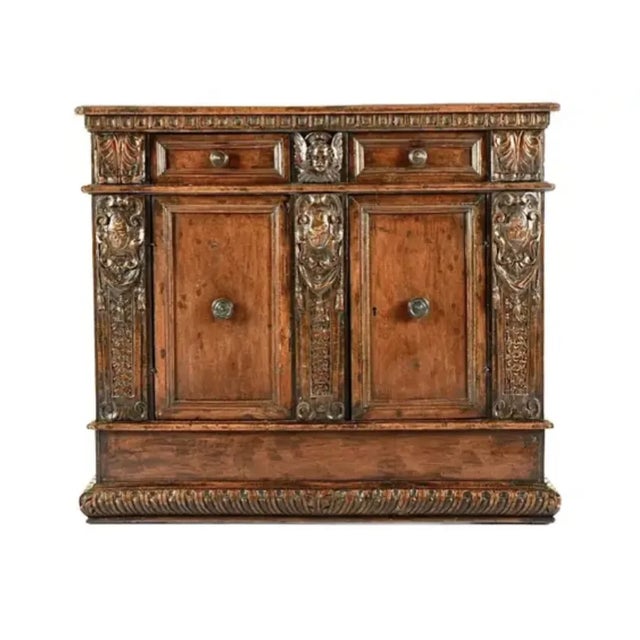 17th Century Italian Carved Walnut Credenza For Sale - Image 9 of 9