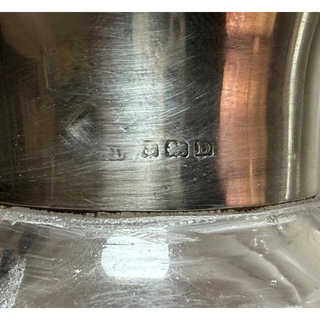 Antique William Devenport Sterling Silver Cut Crystal Glass Decanter - a Pair For Sale In New York - Image 6 of 15