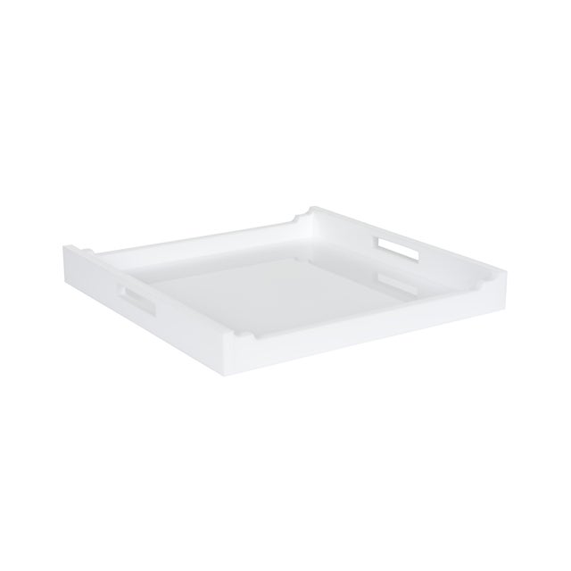With a Chippendale influenced design, the Hanson Square Tray features simple yet unique white lucite, trim details and...