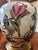 1980s Wildwood Large Floral Crackled Hand Painted Ceramic Table Lamp For Sale - Image 11 of 12
