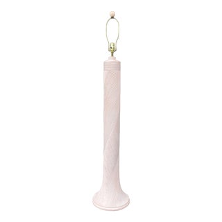 1980s Pink Reeded Plaster Floor Lamp For Sale