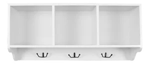Wall Shelf With Storage Compartments, Shady White