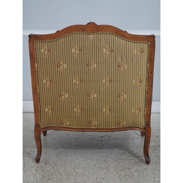 Austoria French Louis XV Wide Seat Bergere Chair W. Ottoman For Sale - Image 4 of 18