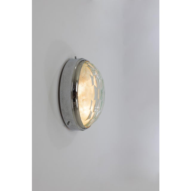 Silver Ceiling Lamp with Faceted Glass by Pia Guidetti Crippa for Lumi, 1960s For Sale - Image 8 of 9