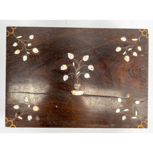 We are selling this charming little Americana folk art style inlaid rosewood box. This great little box has high-quality...
