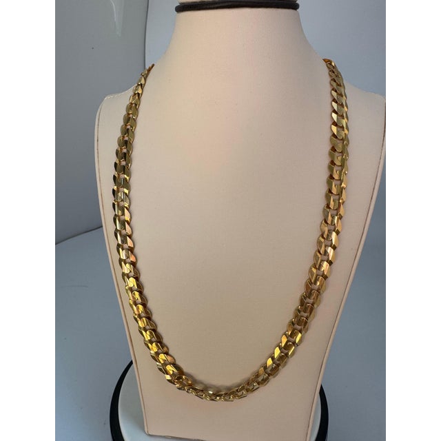 Vintage 14 Karat Yellow Gold 60 Gm Miami Cuban Link Italian Chain Unisex, 22" For Sale - Image 9 of 18