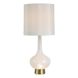 White Glass Glow Table Lamp For Sale