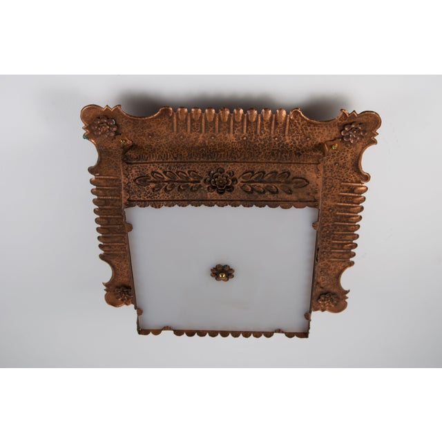 Art Deco Copper and Acrylic Glass Flush Mount, 1930s, Germany For Sale - Image 3 of 15