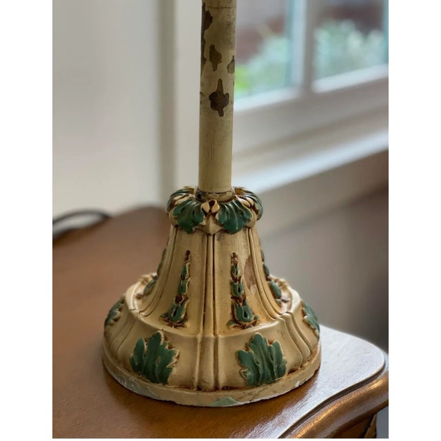 Glass Vintage 1920s Floral Basket Chandelier With Caramel Slag Glass For Sale - Image 7 of 8