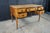 Antique 19th C. English Regency Maple & Oak Tooled Leather Top Partner's Desk For Sale - Image 9 of 18
