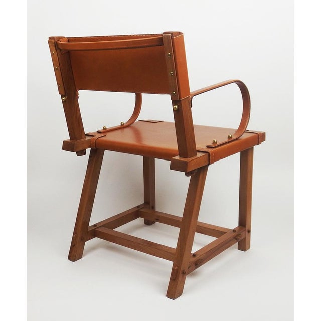 1940s Leather Armchair by Jacques Adnet, 1940s For Sale - Image 5 of 14