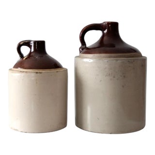 Antique Stoneware Crock Jugs - a Pair For Sale