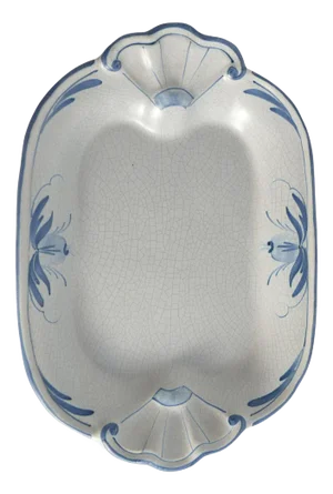 Art Deco French Blue Floral Decor Plate by Allan Eberling