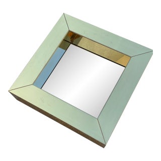 Vintage Curtis Jere Square Brass Mirror For Sale