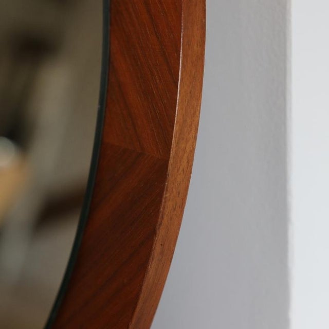 Scandinavian Glass and Teak Mirror, 1960s For Sale - Image 10 of 15