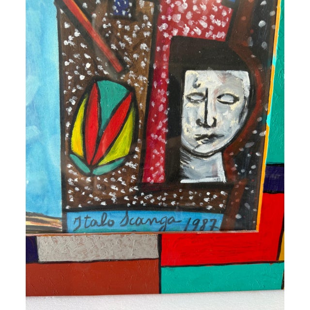 Italo Scanga, Italian Neo Figurative Pop Art Painting Italo Scanga Artist Frame Memphis For Sale - Image 4 of 12