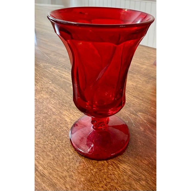 Mid 20th Century Fostoria Jamestown Ruby Red Ice Tea Glasses - Set of 6 For Sale - Image 9 of 12