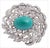 Metal Platinum, Diamond, and Persian Turquoise Asymmetric Dress Clip For Sale - Image 7 of 7