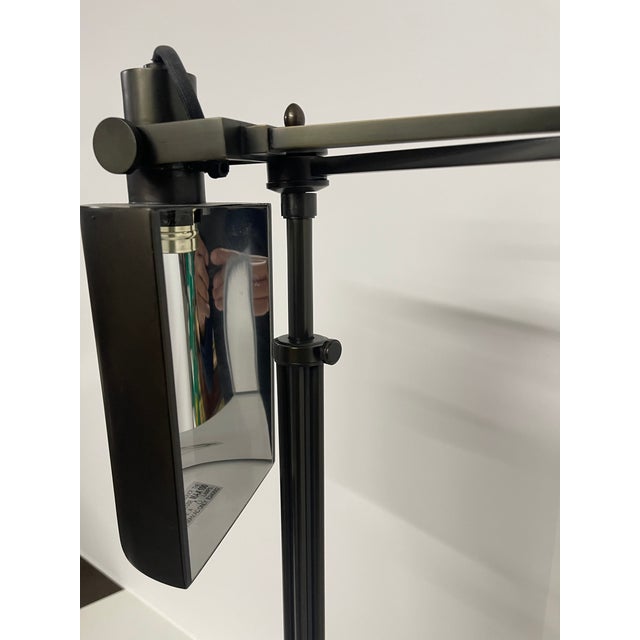 Vintage Oil Rubbed Bronze Articulating Floor Lamp For Sale - Image 9 of 13