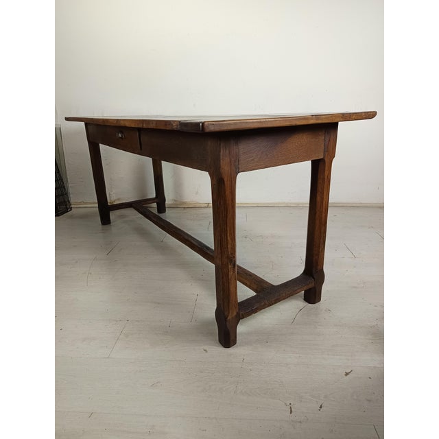 Oak and Walnut Farmhouse Table For Sale - Image 4 of 18