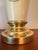 Vintage Hollywood Regency Brass & Cream Ceramic Drape Table Lamps - A Pair For Sale - Image 9 of 12