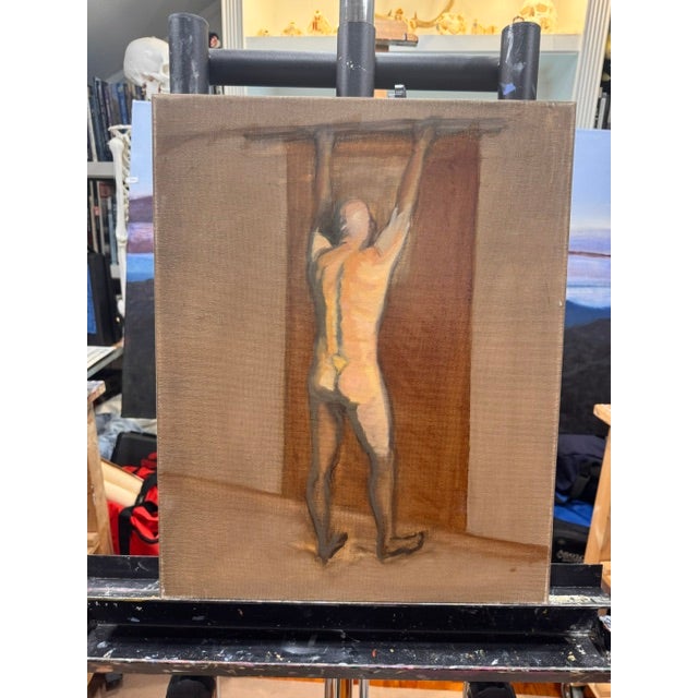 Figurative John at the Threshold, Oil on Canvas, by Kathleen Varadi For Sale - Image 3 of 8