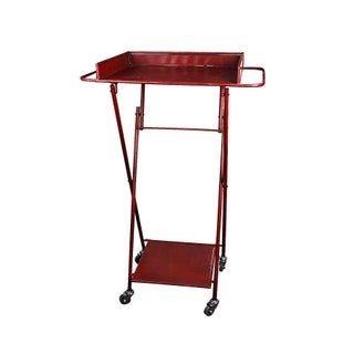 Metal Nostalgia Foldable Tall Bar Cart For Sale