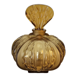 Amber Frosted R. Lalique "Ambre D'Orsay" Perfume Bottle, Etched Signature, C. 1911 d'Orsay