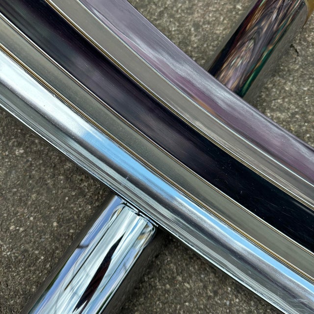 Romeo Rega Harp Shaped Chrome and Brass Dining Table For Sale In Cleveland - Image 6 of 12