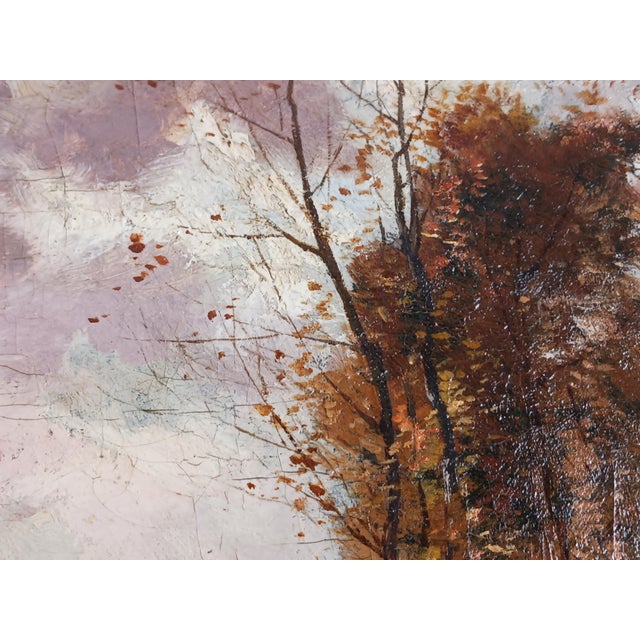 19th C. European Landscape Oil Painting With Sheep Herd and Shepherd, Luminous For Sale In Milwaukee - Image 6 of 14