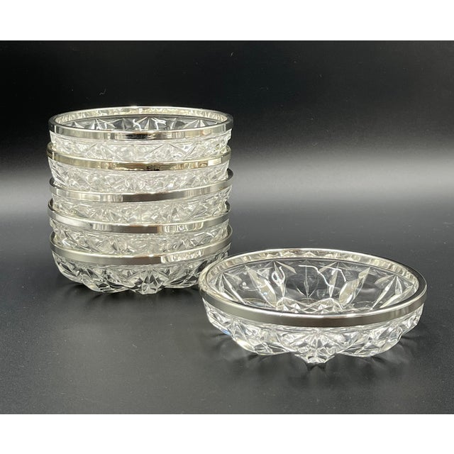 Bowls in Cut Glass with Silver-Plated Rims, 1930s, Set of 12 For Sale - Image 9 of 13