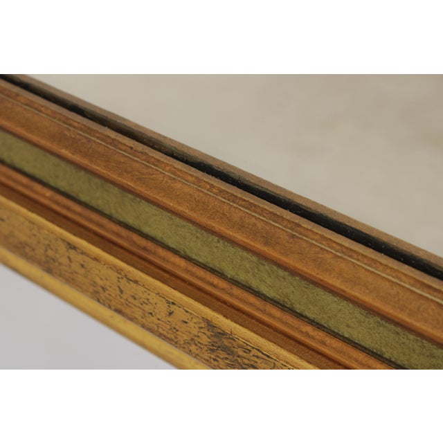 Glass Vintage Rectangular Gold Finish Mirror For Sale - Image 7 of 13