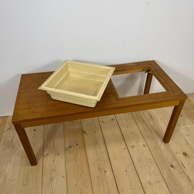 Wood Scandinavian Teak Coffee Table with Planter, 1960 For Sale - Image 7 of 8