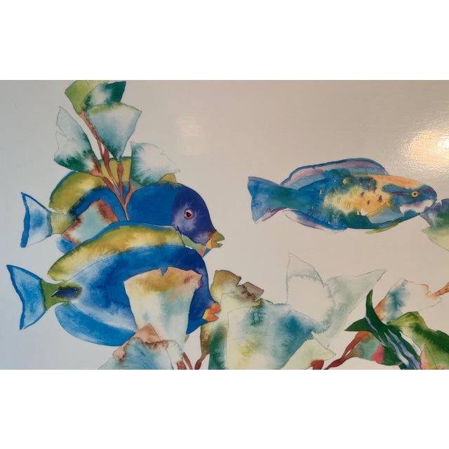 Marine Art by Tracy Taylor Tropical Fish "Warm Waters" Offset Litho 39" Wide For Sale In Providence - Image 6 of 8
