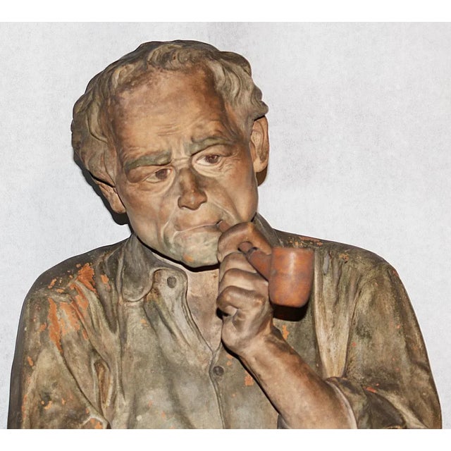 Antique French Terracotta Figurine by J. Legulche For Sale - Image 9 of 11