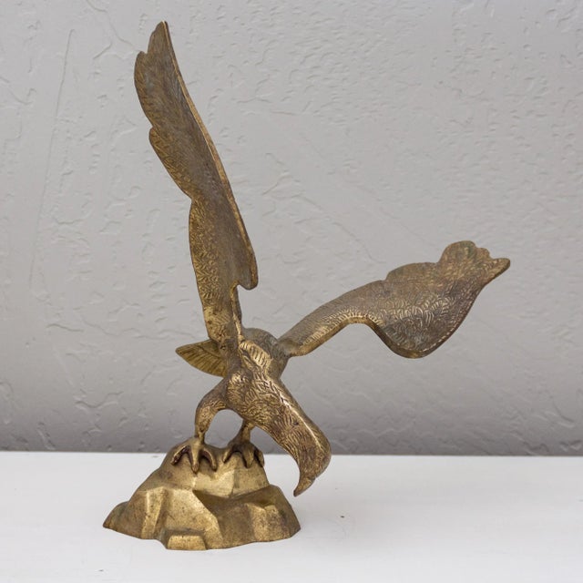 Mid-Century Modern Brass Falcon Eagle or Hawk Figurine Statue For Sale - Image 3 of 9