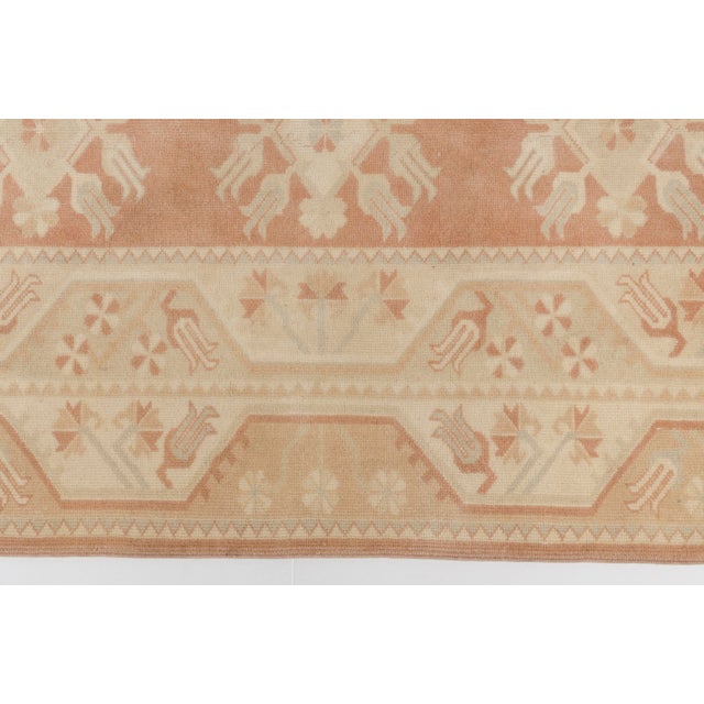 Tan Mid 20th Century Wool Turkish Vintage Rug For Sale - Image 8 of 10
