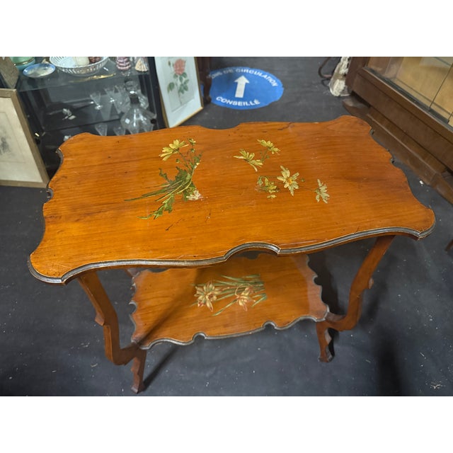 Inlaid Wooden Pedestal Table, 1920s For Sale - Image 4 of 5