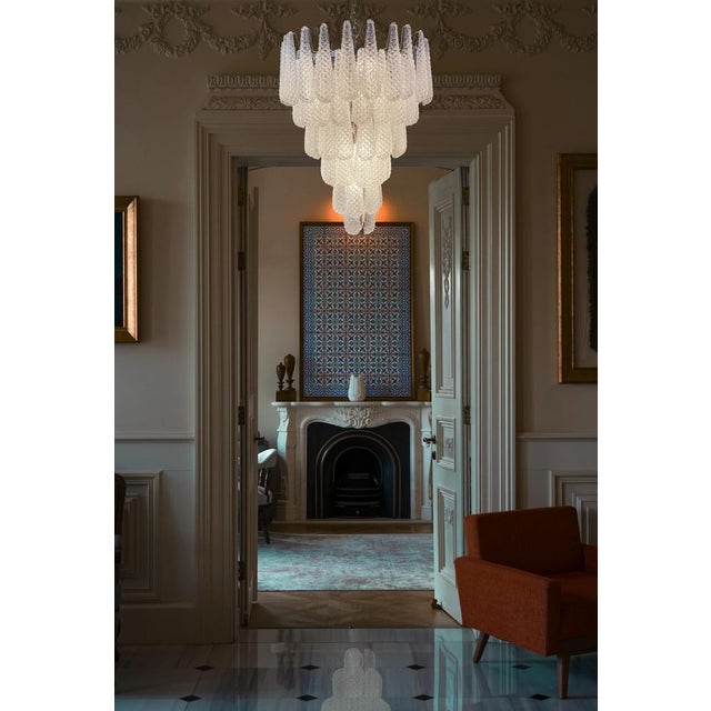 Italian Murano Glass Petals Drop Chandeliers, 1970s, Set of 2 For Sale - Image 6 of 18