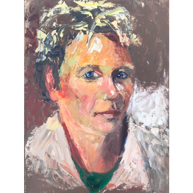 9 x 12 original oil painting, portrait of a blonde male. Done on canvas mounted on foam core. Unsigned.