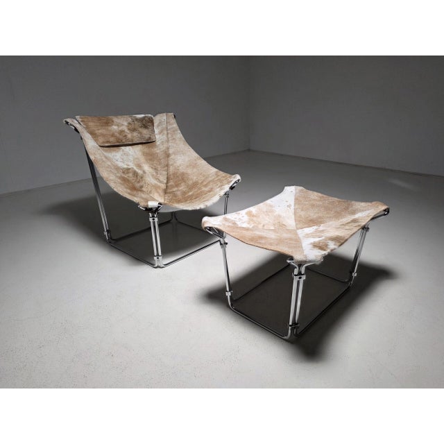 Set of Buffalo Lounge Chair & Ottoman by Kwok Hoi Chan for Steiner Paris, 1969 For Sale - Image 9 of 9