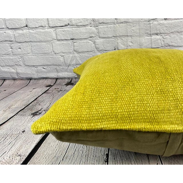 20 x 20 Hemp Pillow Turkish Cushion Natural Green Pillow Cushion Cover For Sale - Image 4 of 4