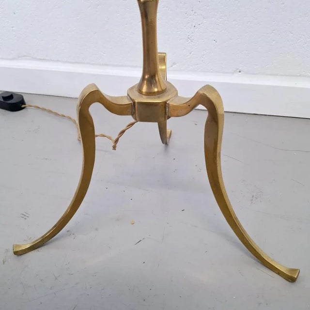 Mid-Century Modern Vintage Bamboo Floor Lamp in Brass, 1960s For Sale - Image 3 of 7