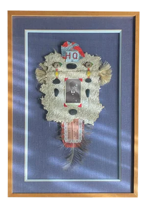 Framed Folk Art Memorial Assemblage