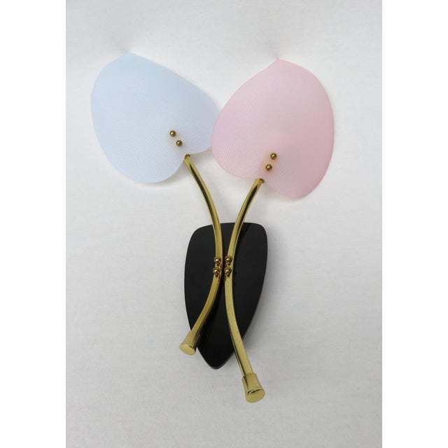 1950s Floral Wall Lights in Acrylic Glass & Brass from Geru Lights, 1950s, Set of 2 For Sale - Image 5 of 18