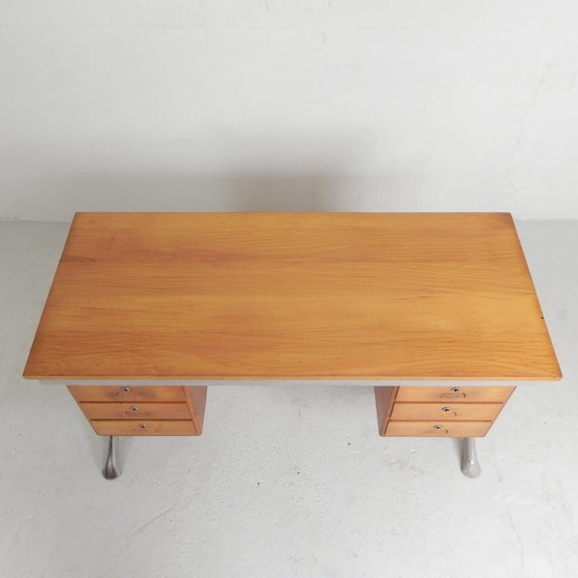 1950s Industrial Desk with Drawer Units, Belgium, 1960s For Sale - Image 5 of 18
