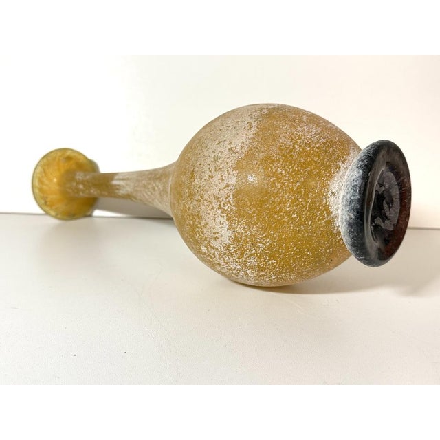 Black and Yellow Scavo Glass Bottle Vase by Gino Cenedese, 1970s For Sale - Image 6 of 16