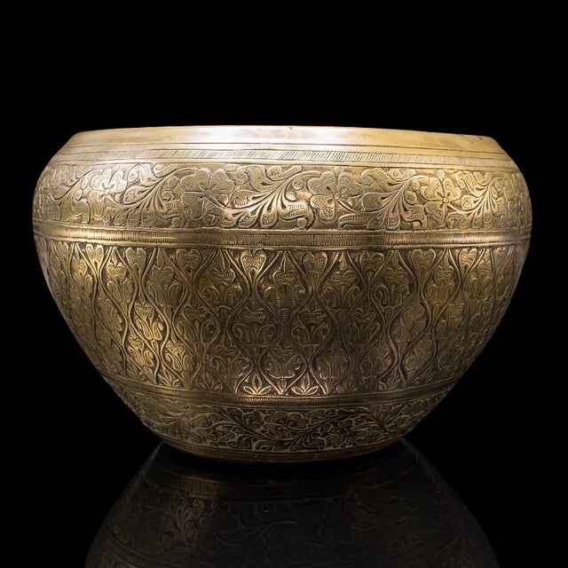 Brass Vintage Offering Bowl, South East Asian, Brass, Jardiniere Pot, Art Deco, c.1930 For Sale - Image 8 of 8